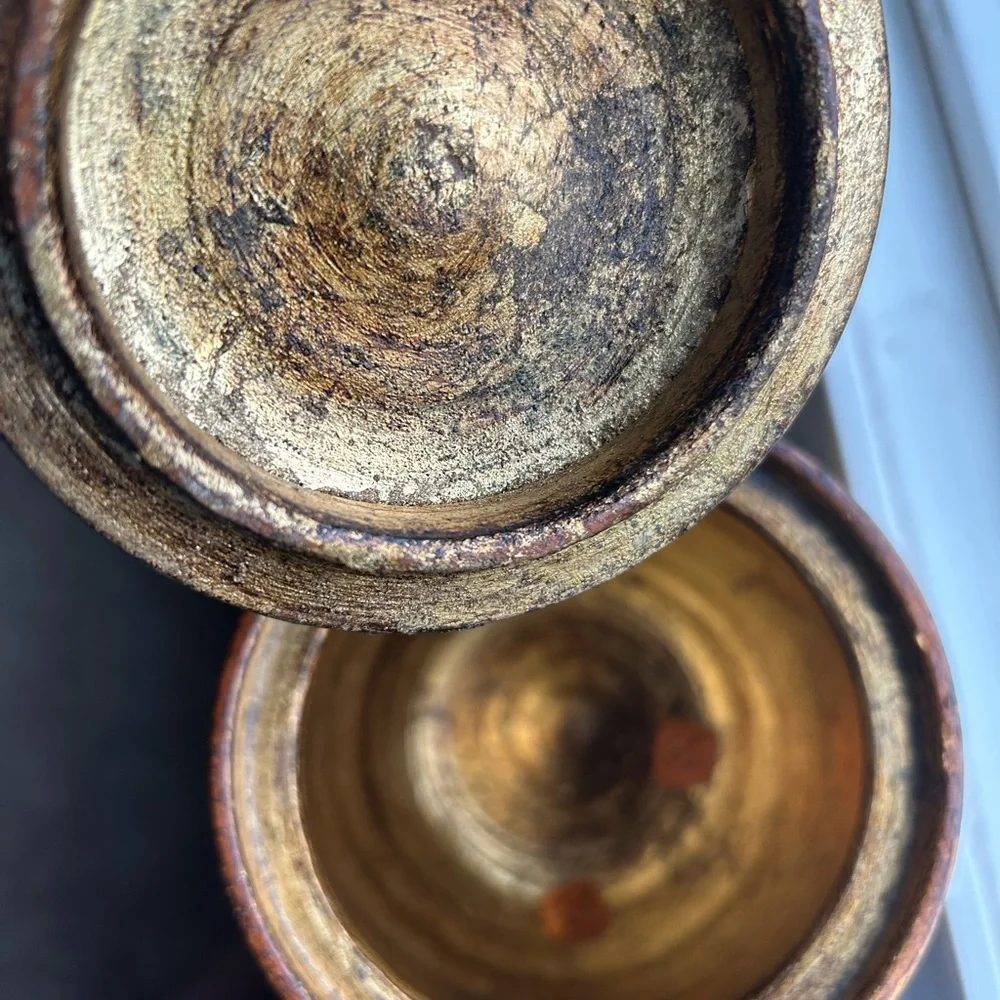 Elegant Gold and Green Decorative Jar